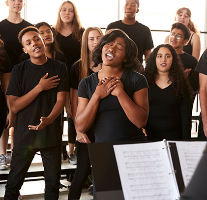 Singers performing in a group